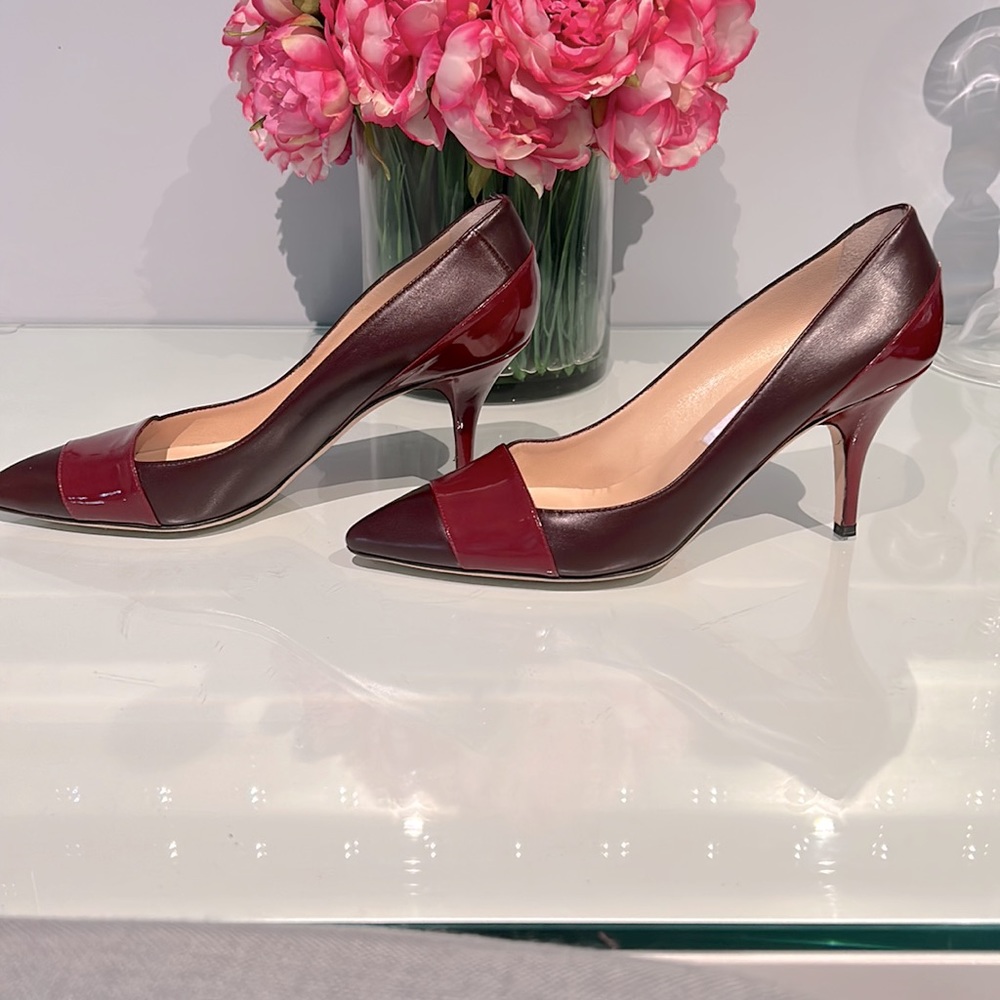 *PRICE DROP*Jimmy Choo-Maroon Pumps w Orig Box & Shoe Bag-Near perfect condition - Picture 3 of 7